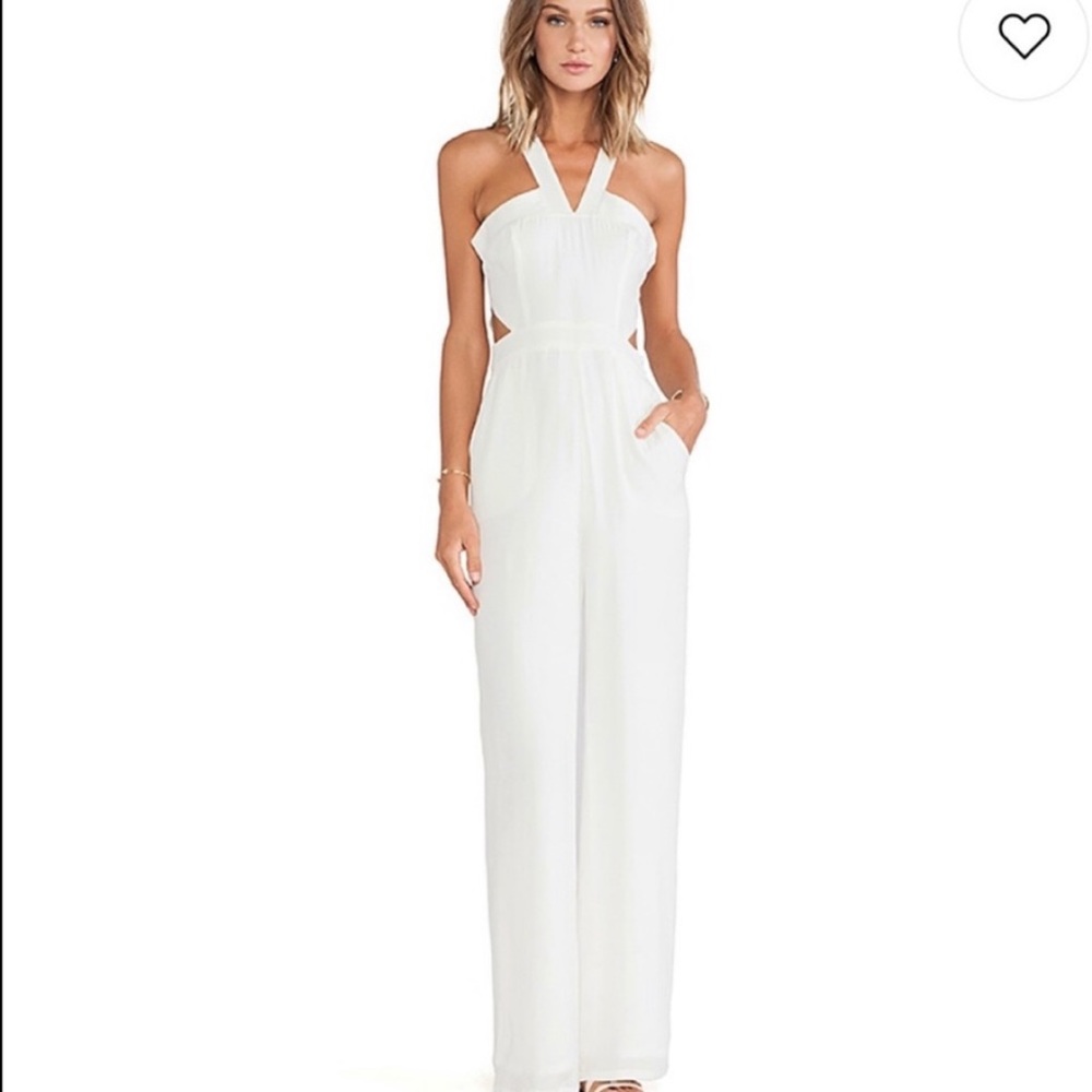 Lovers + Friends White Jumpsuit w/ cut outs